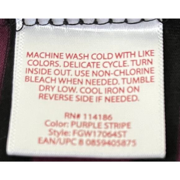 FADED GLORY CAP SLV PULL-OVER TOP, WOMENS, 4X(26W-28W), PURPLE & BLACK STRIPES - Picture 11 of 11